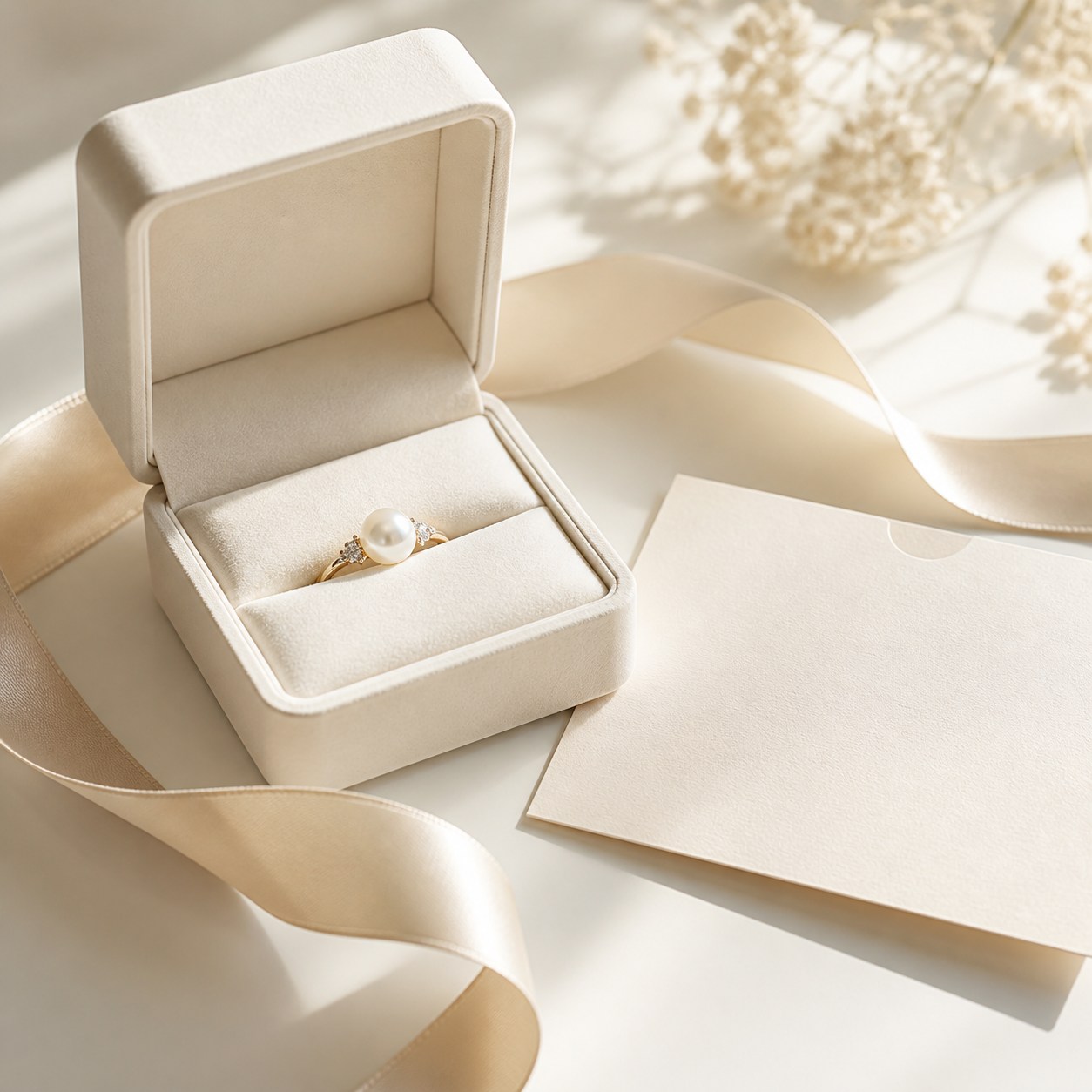 Pearl jewelry box for return or exchange support